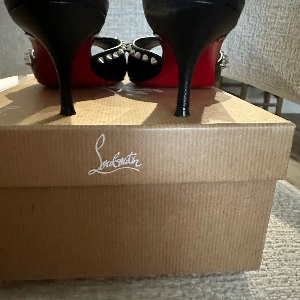 Christian Louboutin Black Studded Women's Shoes - Picture 4 of 6